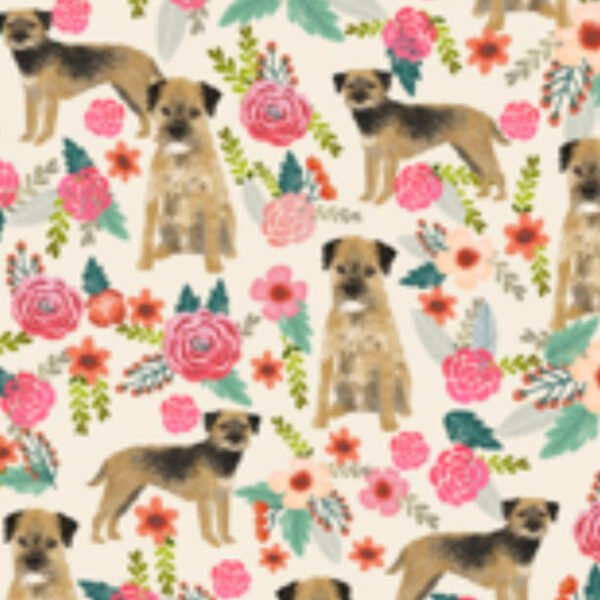 Boarder terrier floral