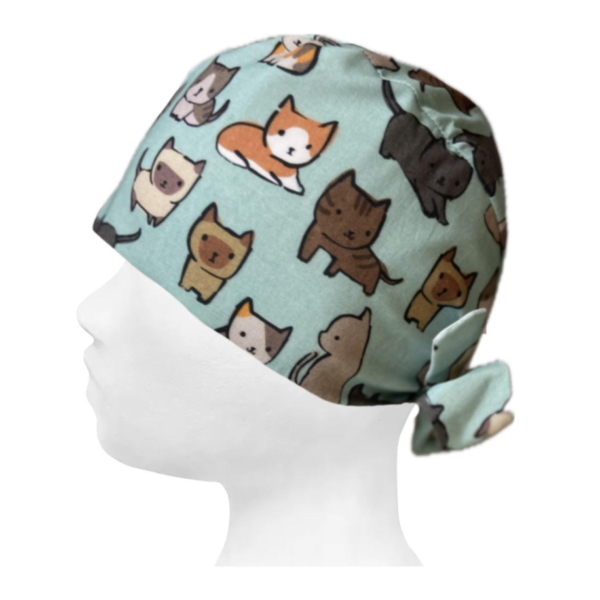 aqua kitten scrub hat